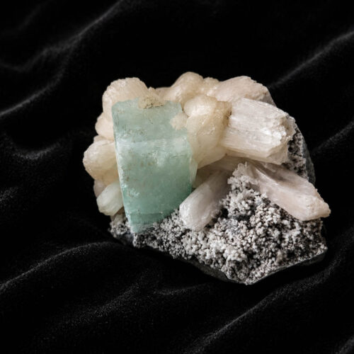 Green Apophyllite on Stilbite #201