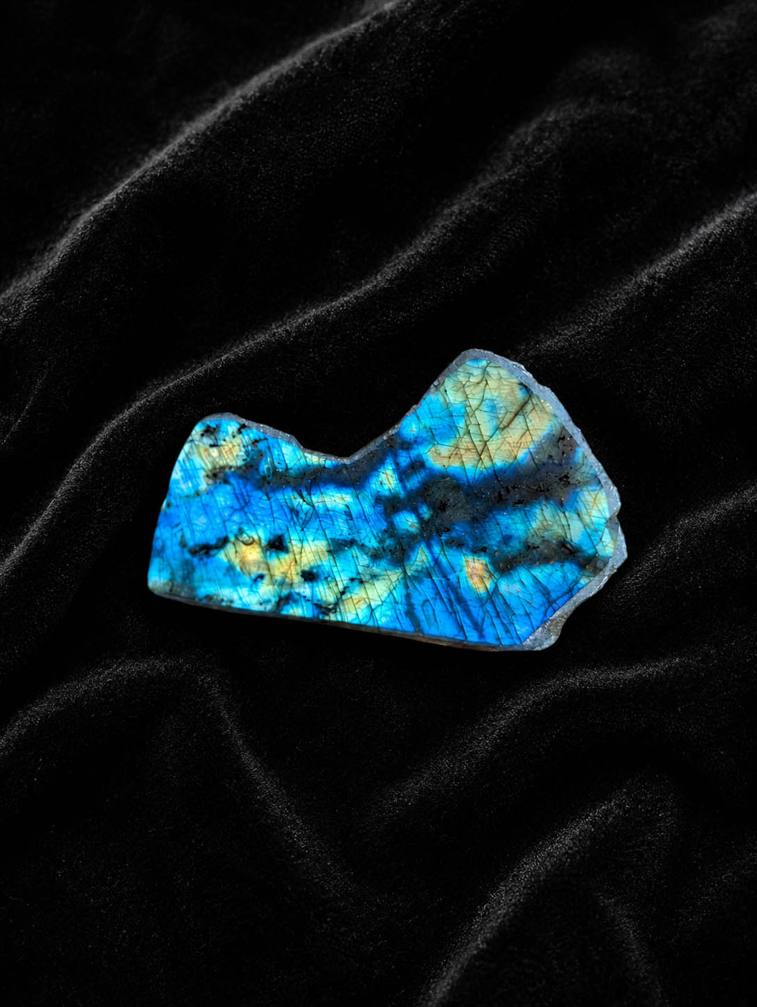 Natural Labradorite Stone Freeform Slice #201
