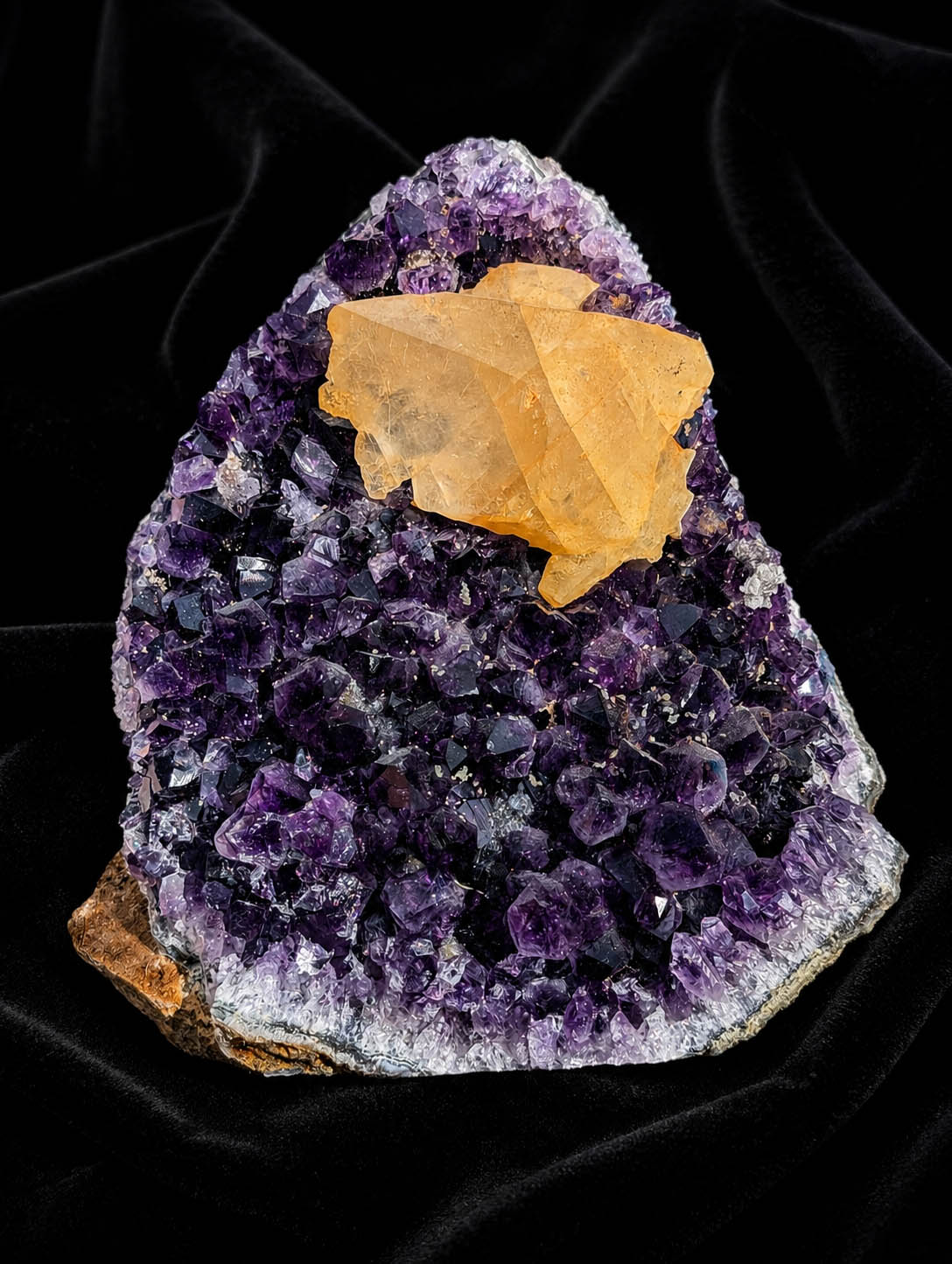 Golden Crown - Amethyst & Calcite Specimen